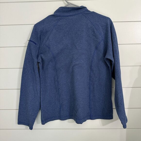 LL Bean Womens Medium 1/4 Zip Fleece Pullover Sweatshirt Blue Long Sleeve Warm - Picture 3 of 3
